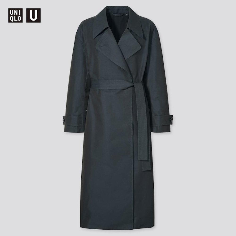 NWT Uniqlo U Oversized Trench Coat dark gray